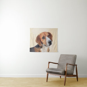 Harrier Painting - Cute Original Dog Art Tapestry