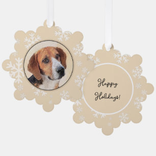 Harrier Painting - Cute Original Dog Art Tree Decoration Card