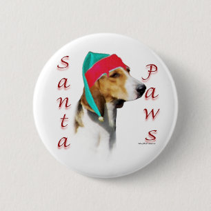 Harrier Santa Paws 6 Cm Round Badge