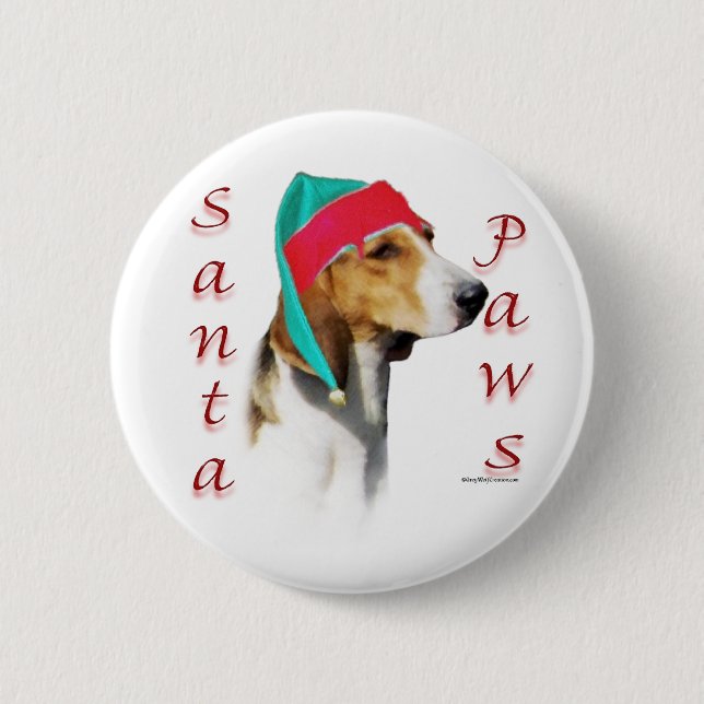 Harrier Santa Paws 6 Cm Round Badge (Front)