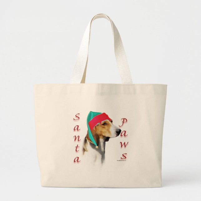 Harrier Santa Paws Large Tote Bag (Front)