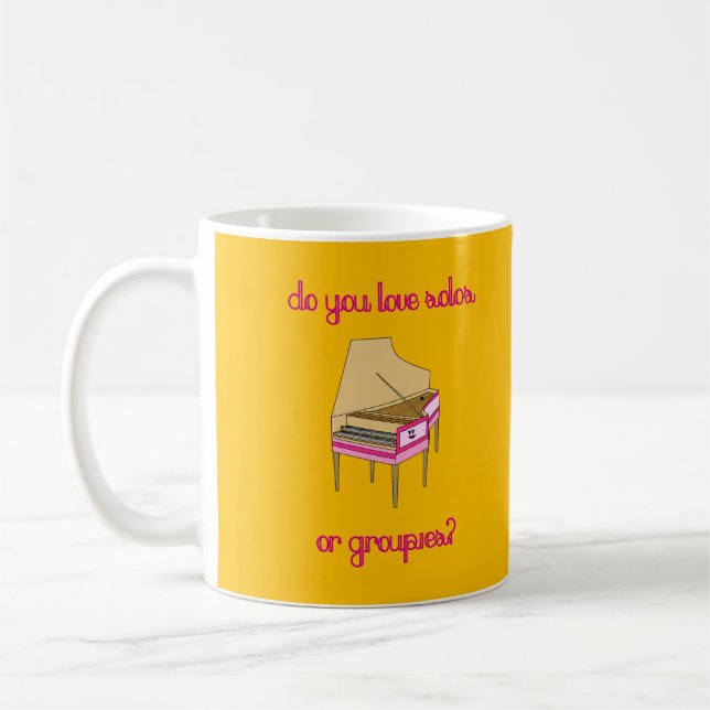 Harriet Harpsichord Mango Coffee Mug (Left)