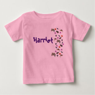 Harriet, Name With Australian Animals,  Baby T-Shirt