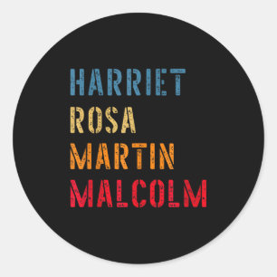 Harriet Rosa Martin Malcolm _ Black History Leader Classic Round Sticker