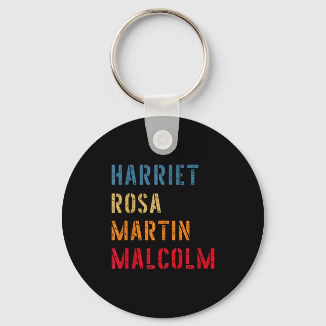 Harriet Rosa Martin Malcolm _ Black History Leader Key Ring (Front)