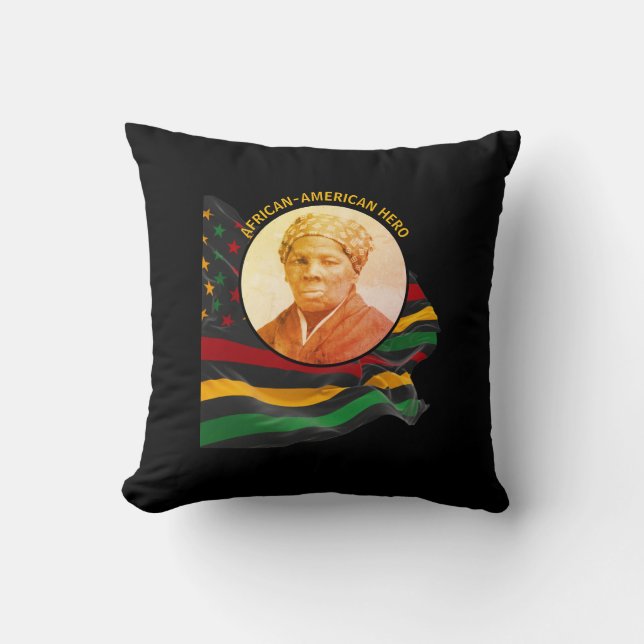 HARRIET TUBMAN African American Hero BLACK HISTORY Cushion (Front)