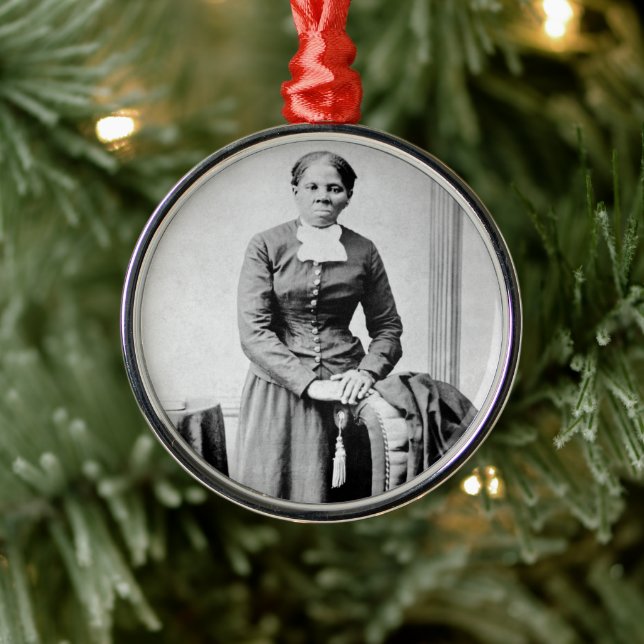Harriet Tubman Conductor Underground Railroad Metal Ornament (Tree)