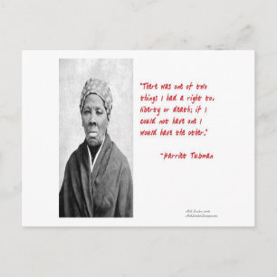 Harriet Tubman "Liberty Or Death" Quote Gifts Postcard
