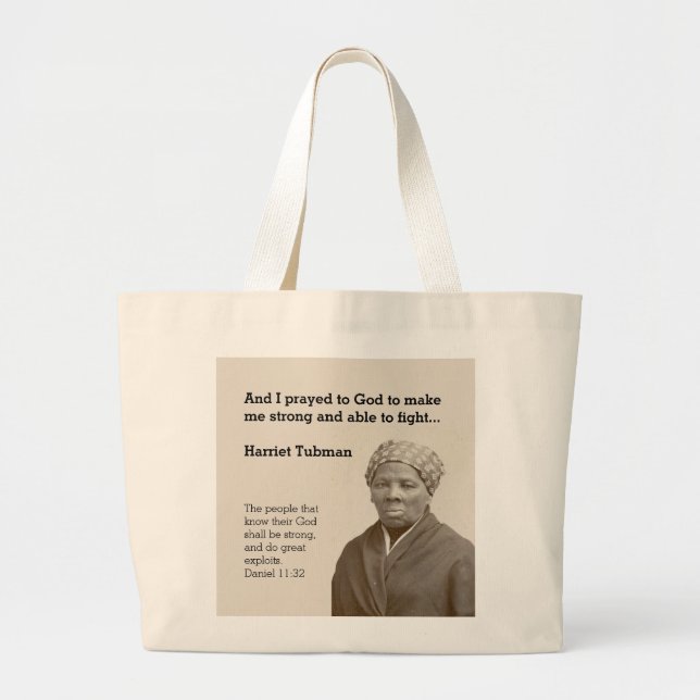 HARRIET TUBMAN Quote Custom Scripture Large Tote Bag (Front)