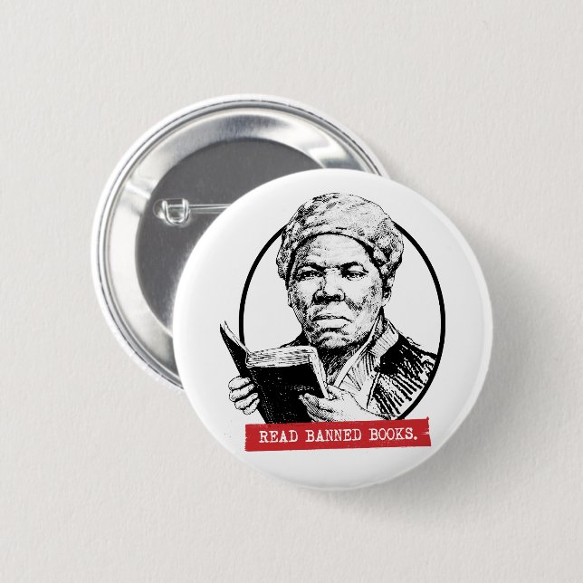 Harriet Tubman Reads Banned Books 6 Cm Round Badge (Front & Back)
