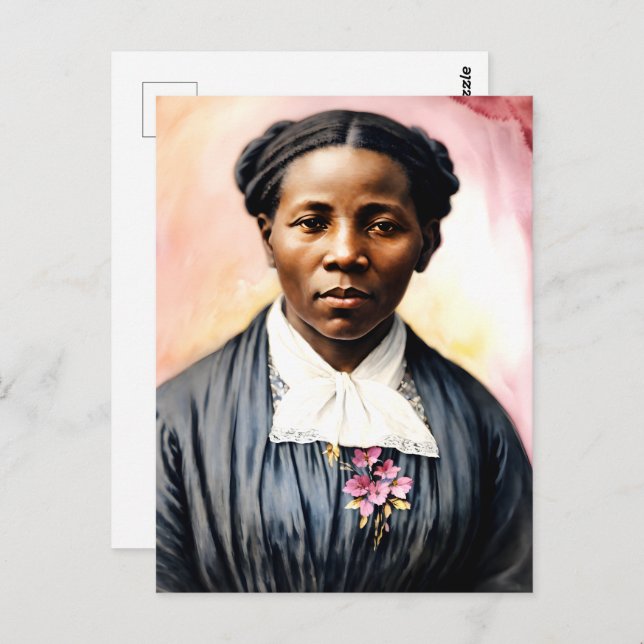 Harriet Tubman Watercolor Portrait Art Postcard (Front/Back)