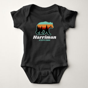 Harriman State Park Idaho ID Bear Retro Baby Bodysuit