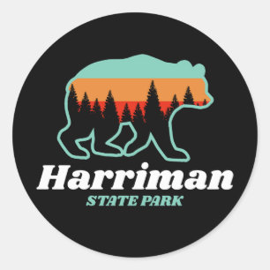 Harriman State Park Idaho ID Bear Retro  Classic Round Sticker