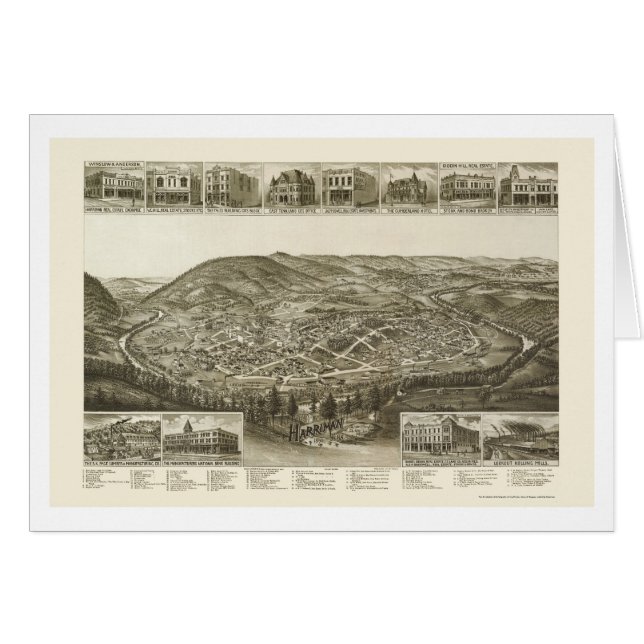 Harriman, TN Panoramic Map - 1892 (Front Horizontal)