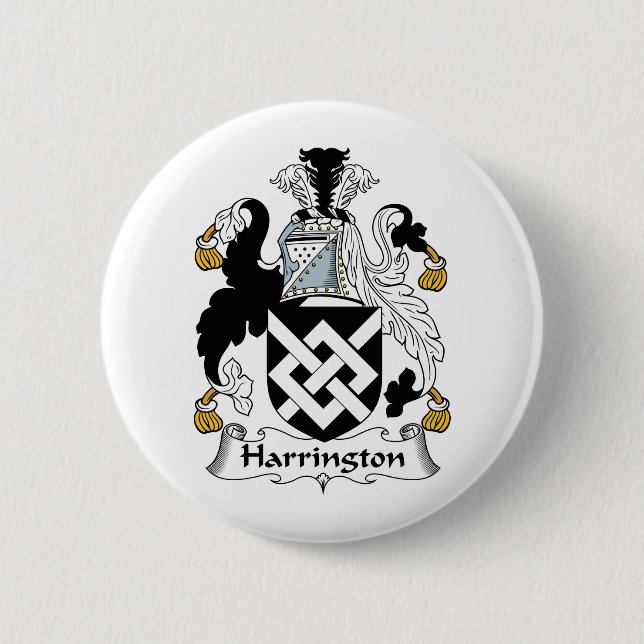 Harrington Family Crest 6 Cm Round Badge (Front)