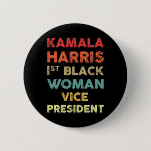 Harris 1st Black Woman Vice President 2020 6 Cm Round Badge