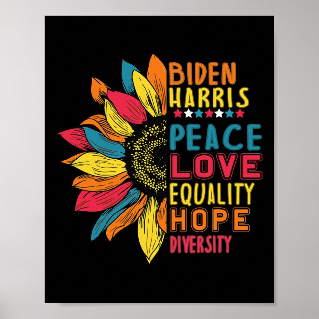 Harris 2020 Peace Love Equality Hope Diversity 1  Poster (Front)