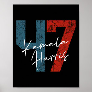 Harris 2024 47th President Save Democracy Us Flag Poster