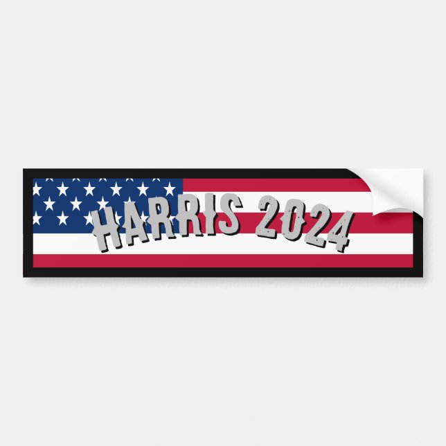Harris 2024 American Flag Bumper Sticker (Front)