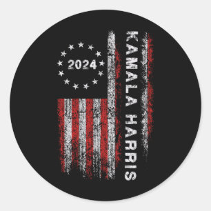 Harris 2024 American Flag Kamaka Supporter 1 Classic Round Sticker