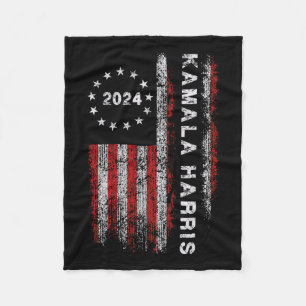 Harris 2024 American Flag Kamaka Supporter 1 Fleece Blanket