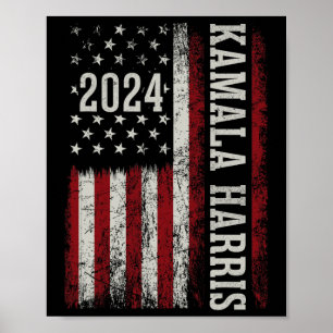 Harris 2024 American Flag Kamaka Supporter Poster