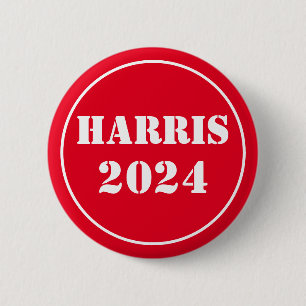 Harris 2024 Bright Blue & White 6 Cm Round Badge