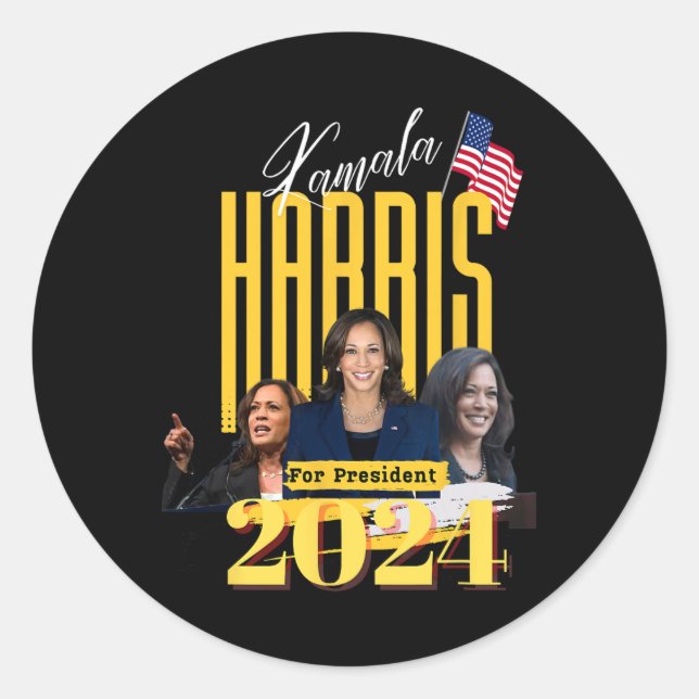 Harris 2024  classic round sticker (Front)