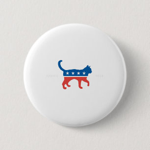 Harris 2024 Democrat Cat - Vote For Kamala W Elect 6 Cm Round Badge