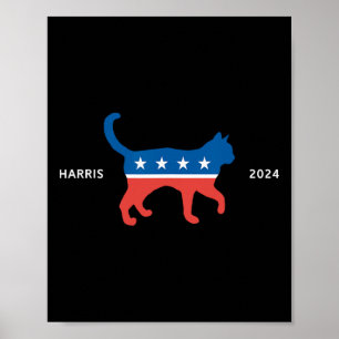 Harris 2024 Democrat Cat - Vote For Kamala Wheimer Poster