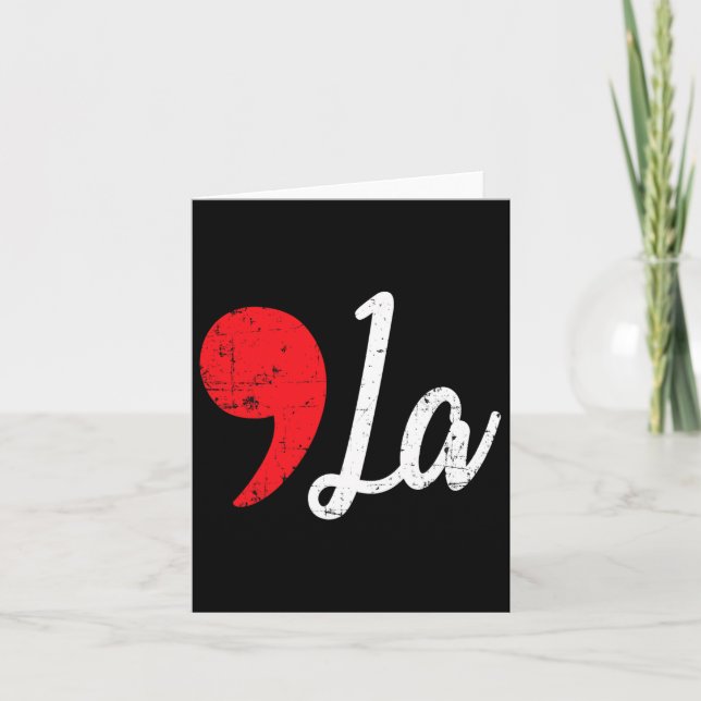 Harris 2024 Distressed Comma La Funny  Card (Front)
