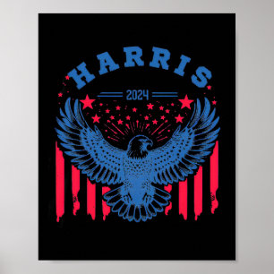 Harris 2024 Eagle Us Flag Poster