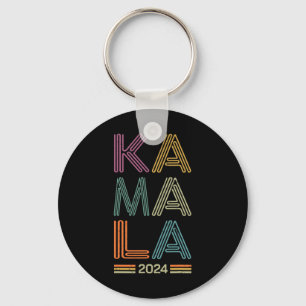 Harris 2024 For President Election Campaign Retro Key Ring