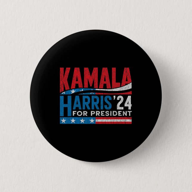 Harris 2024 For President Election Voting For Kama 6 Cm Round Badge (Front)