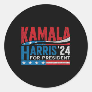 Harris 2024 For President Election Voting For Kama Classic Round Sticker