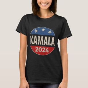 Harris 2024 For President Retro Button Election  T-Shirt