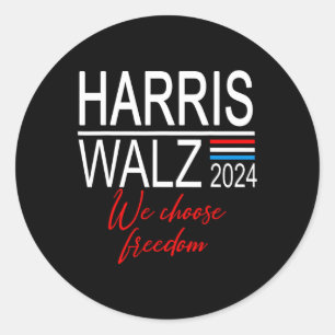 Harris 2024 Harris WAlzheimer We Choose Freedom  Classic Round Sticker