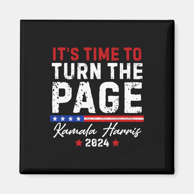 Harris 2024 It's Time To Turn Page  Magnet (Front)