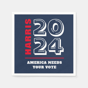Harris 2024 Liberal Democratic Election Rally Vote Napkin
