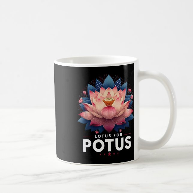 Harris 2024 Lotus For Potus Trending President  Coffee Mug (Right)