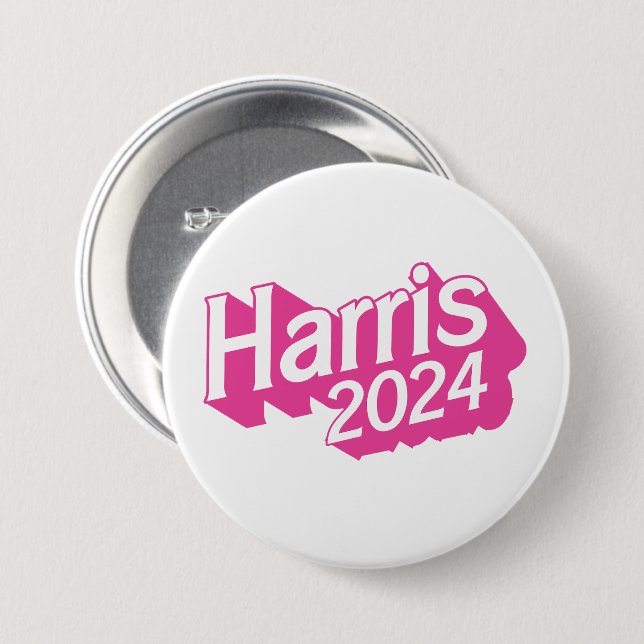 Harris 2024 Pink Colourful 7.5 Cm Round Badge (Front & Back)