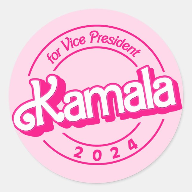 Harris 2024 Pink Colourful Classic Round Sticker (Front)