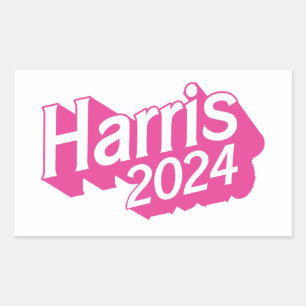 Harris 2024 Pink Colourful Rectangular Sticker