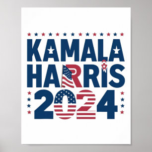 Harris 2024 Political Patriotic Statement Democrat Poster