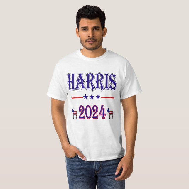 Harris 2024 Pres Democrat Donkeys USA Unisex Value T-Shirt (Front Full)