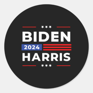 Harris 2024 President American Flag Joe Biden Kama Classic Round Sticker