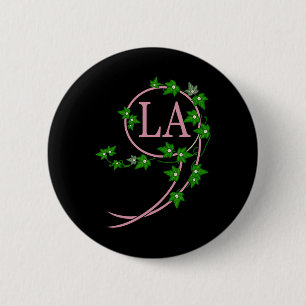 Harris 2024 President Comma La Ivy Pink And Green  6 Cm Round Badge