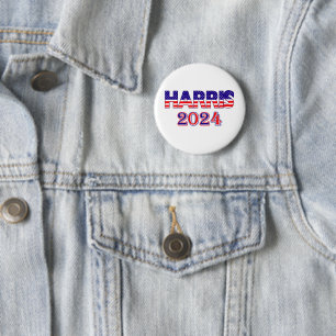 Harris 2024 President Democrat USA Flag Text Badge