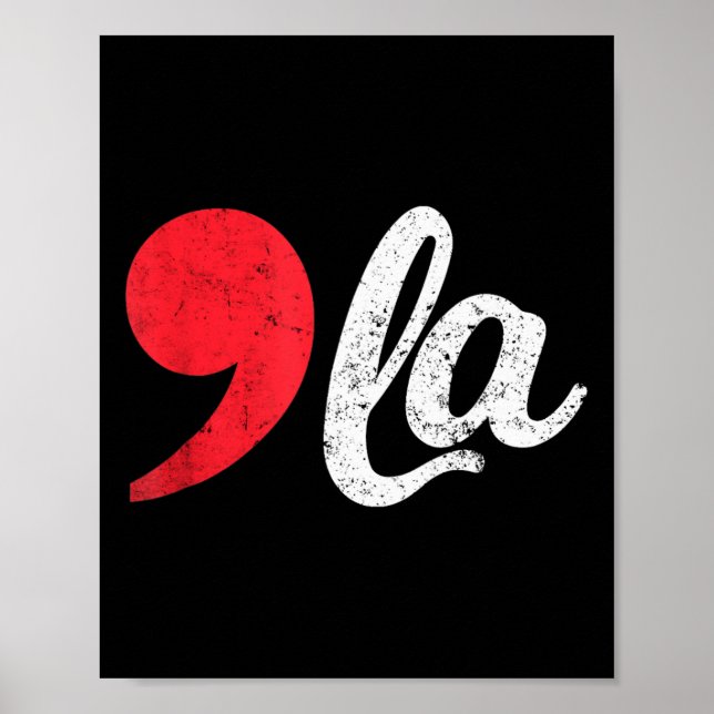 Harris 2024 President Distressed Comma La Funny  Poster (Front)