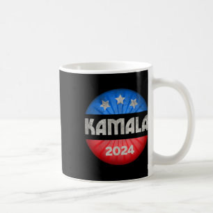 Harris 2024 President Fun Vintage Button Vote Kama Coffee Mug